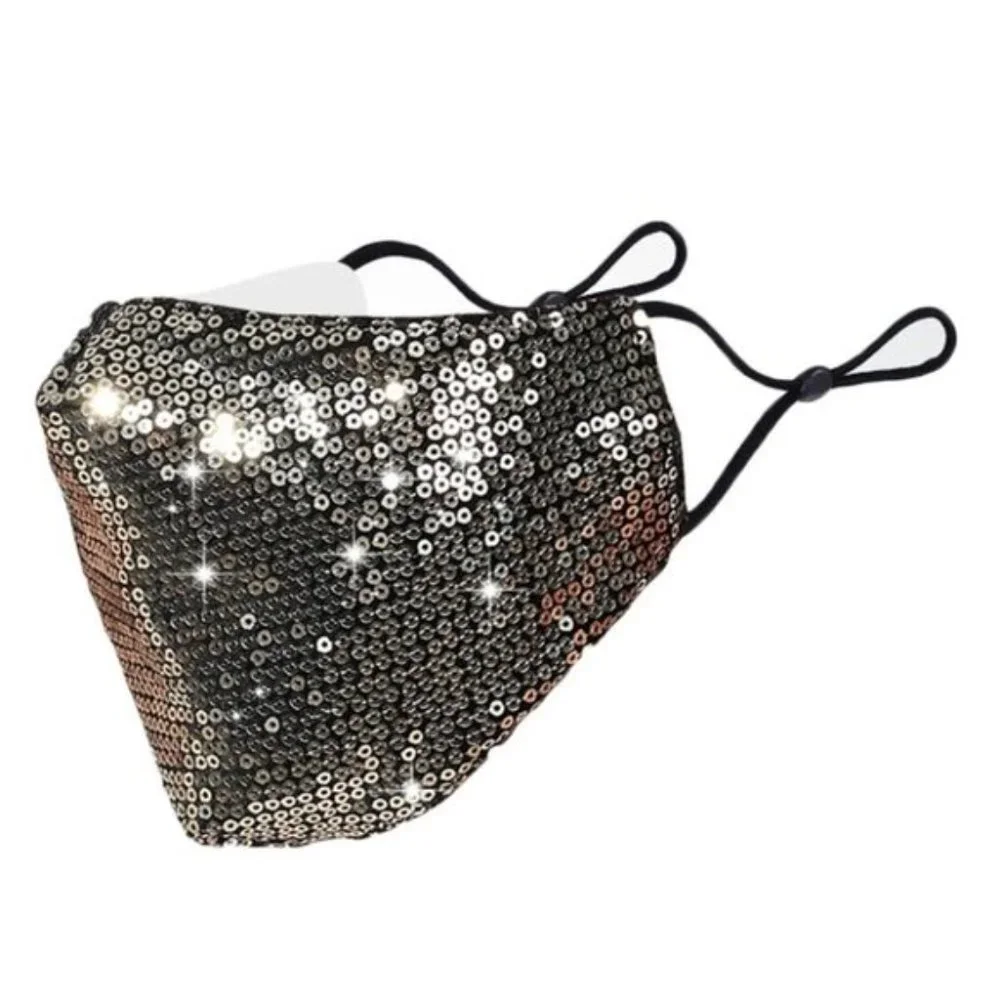 NEW Sequins Face Mask Unisex Fashion Glittery Reusable